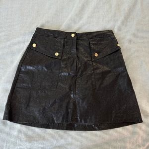 Zara super cute pleather high waisted mini skirt black